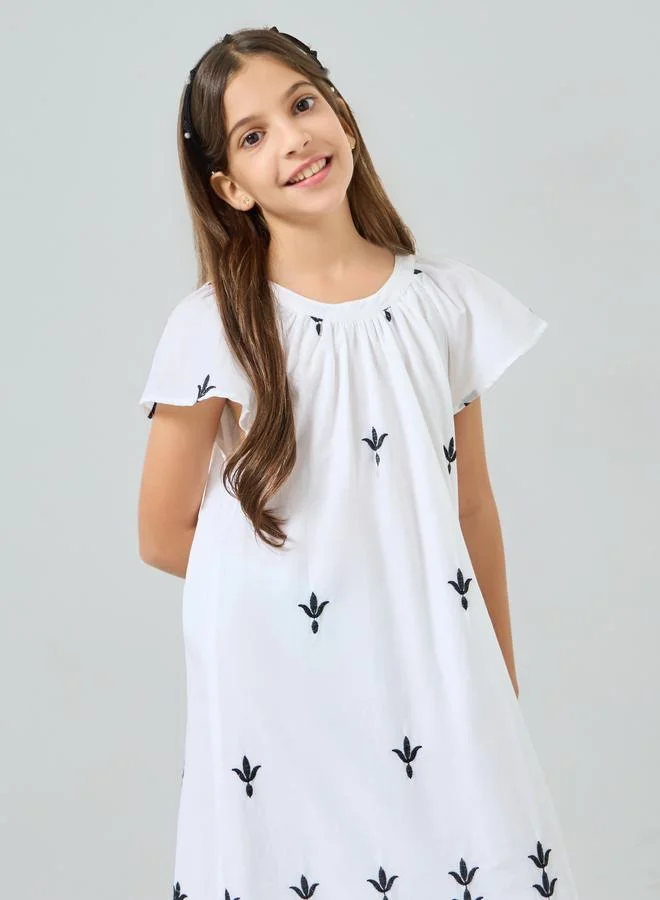 Styli Teen Girls Embroidered Dress